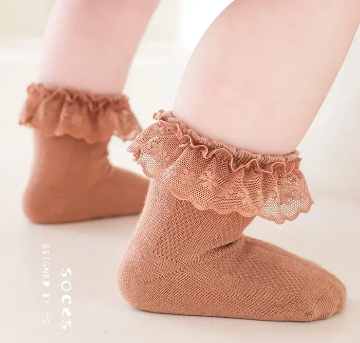Calcetines suaves de algodón para bebé – Volantes para recién nacido - imagen 5