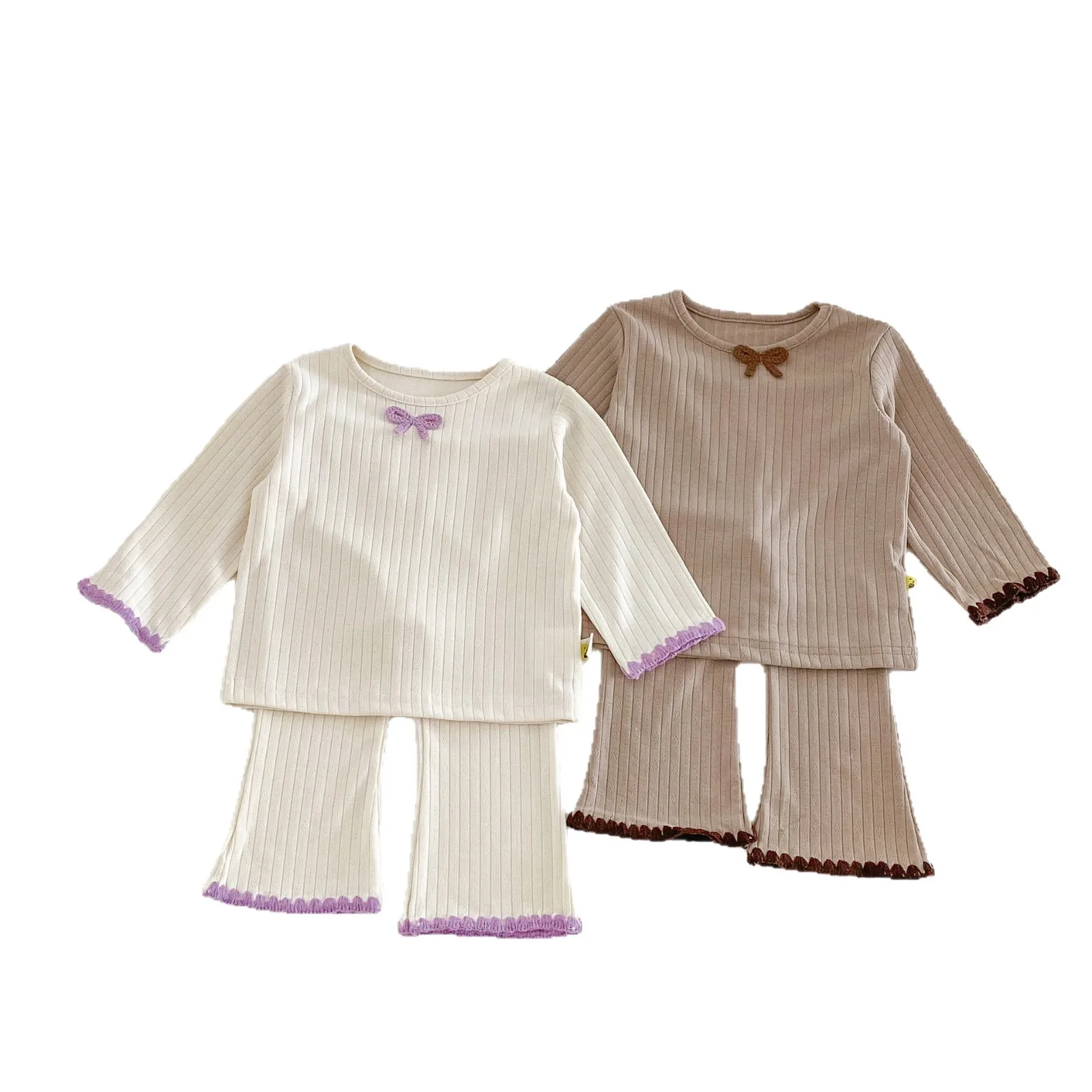 Conjunto niña manga larga con lazo y pantalón primavera-otoño - imagen 4