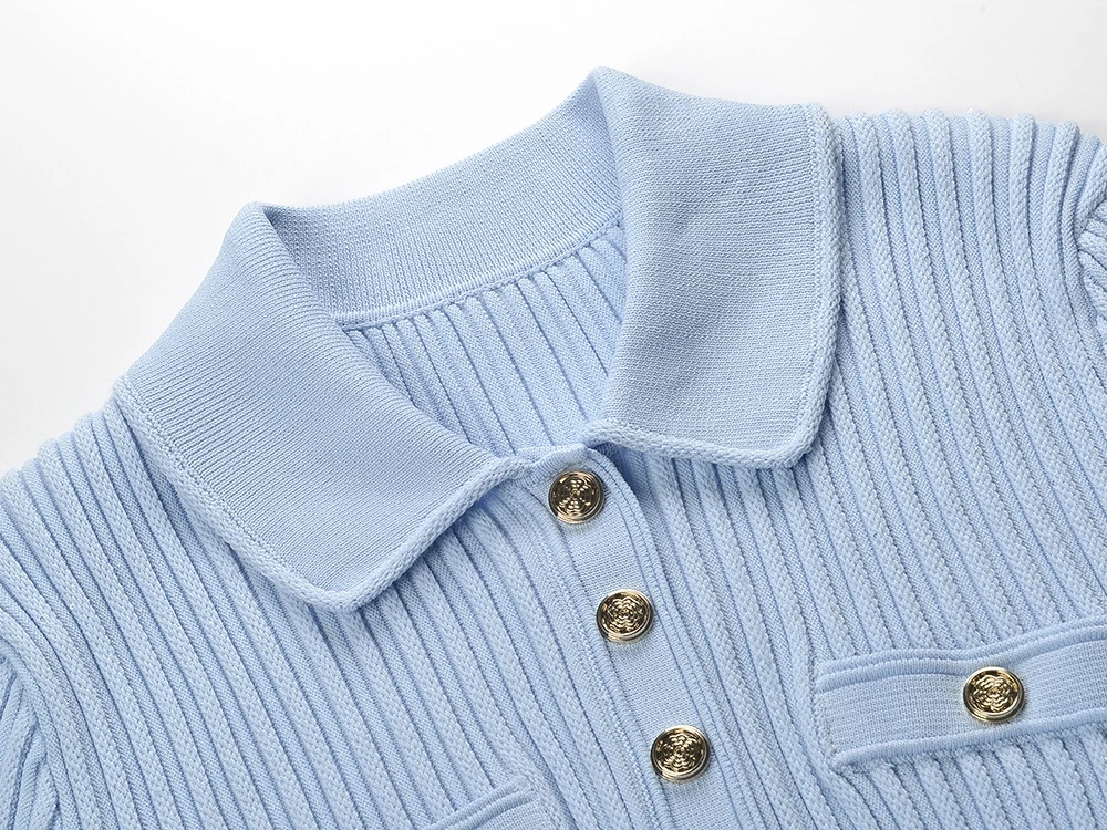 Diseño azul claro con estética de tweed