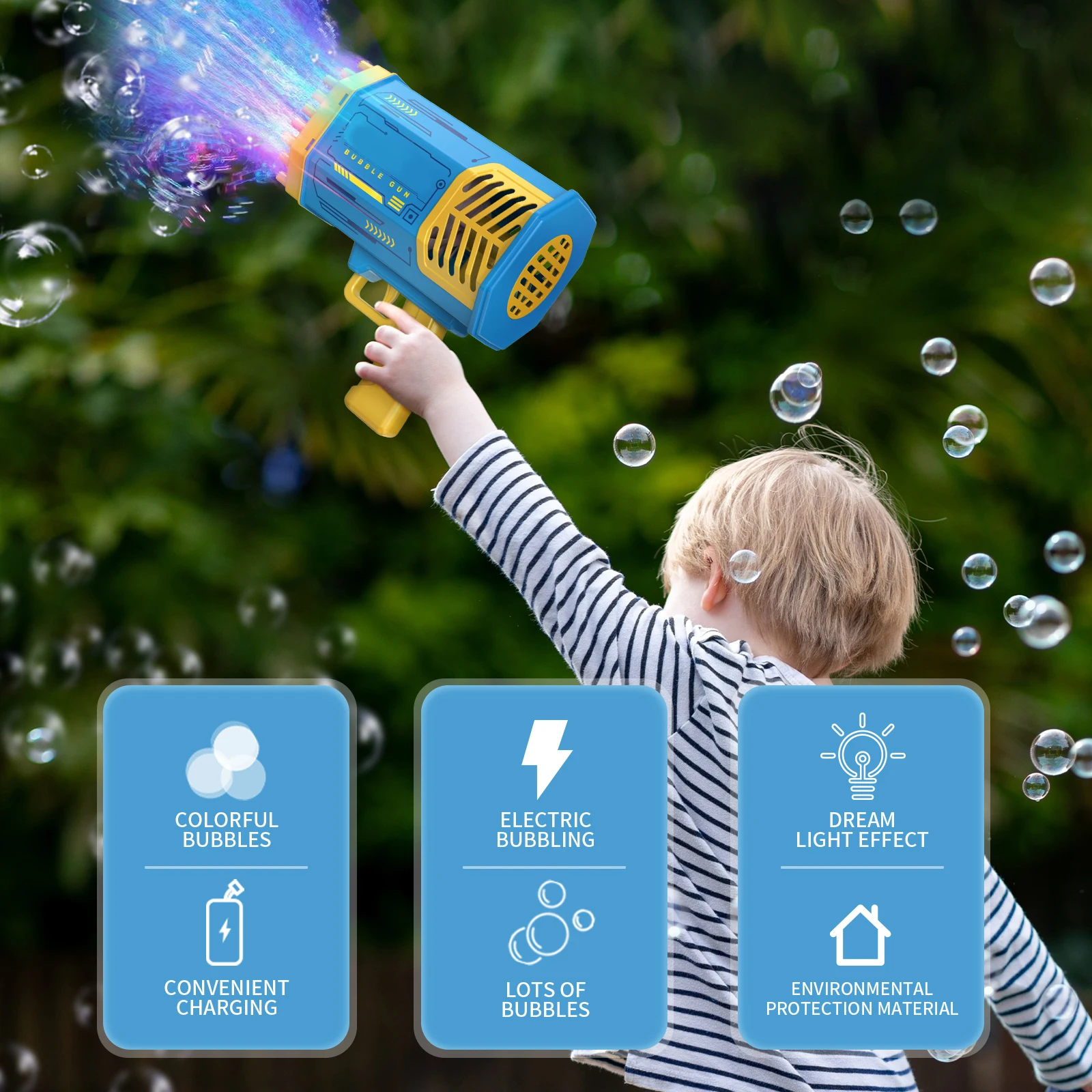 Pistola de burbujas automática con varitas para niños y Navidad - imagen 3