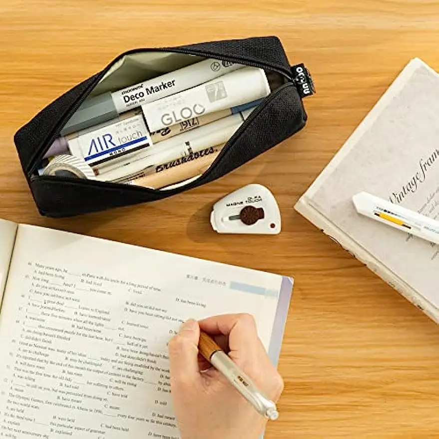 Estuche escolar de lona para lápices diario – Organizador multiusos - imagen 2
