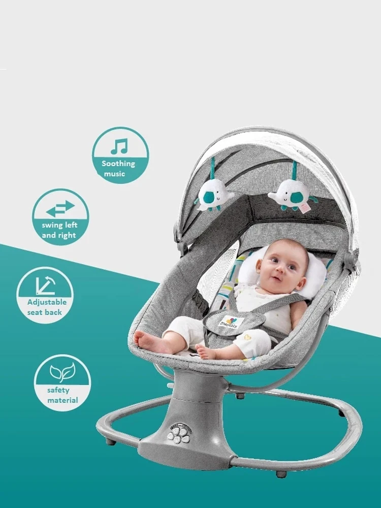 Mecedora eléctrica con bebé durmiendo