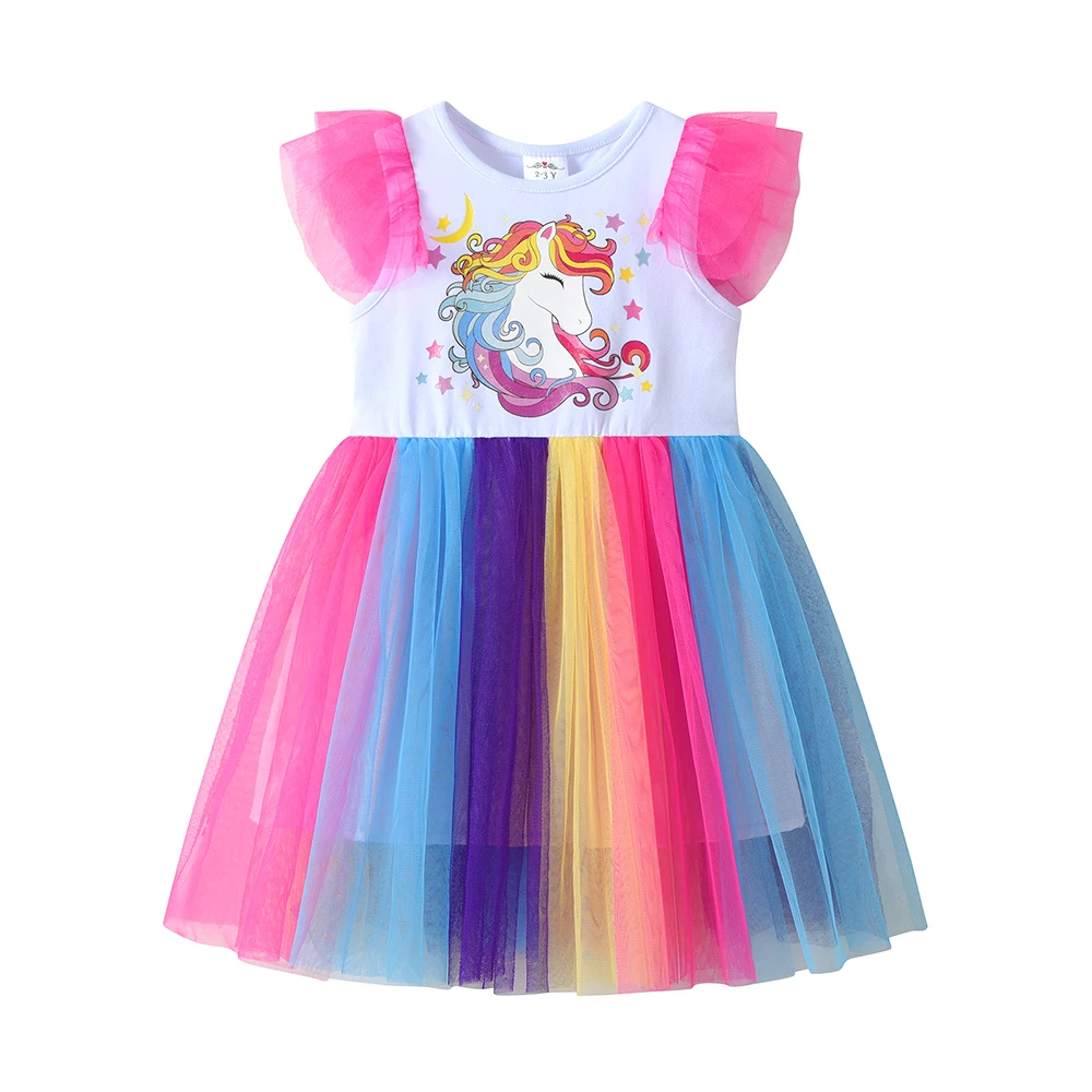 Acabados y costuras del vestido de tul patchwork para niñas