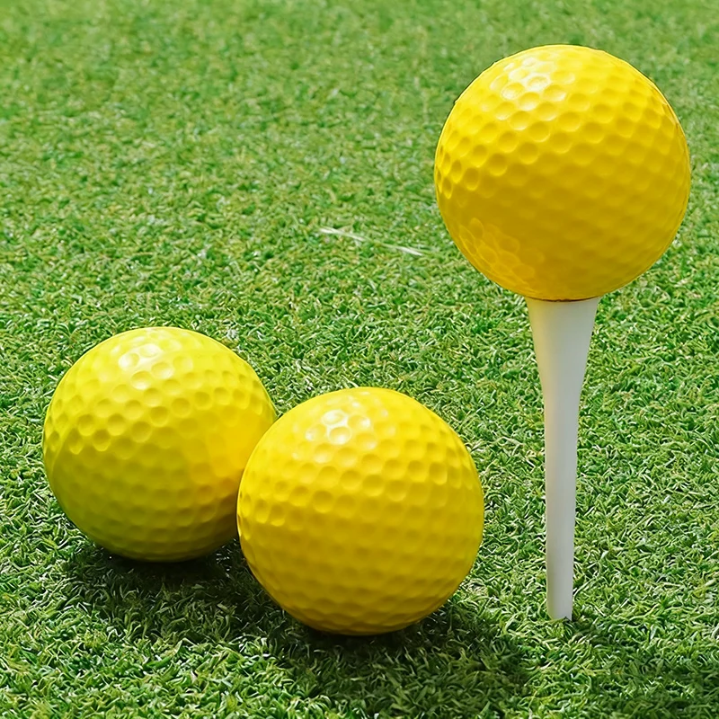 Pelotas de golf infantiles de esponja PU elástica – Amarillas para entrenamiento