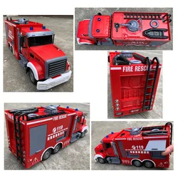 Camión de bomberos RC teledirigido con luces y rociador de agua
