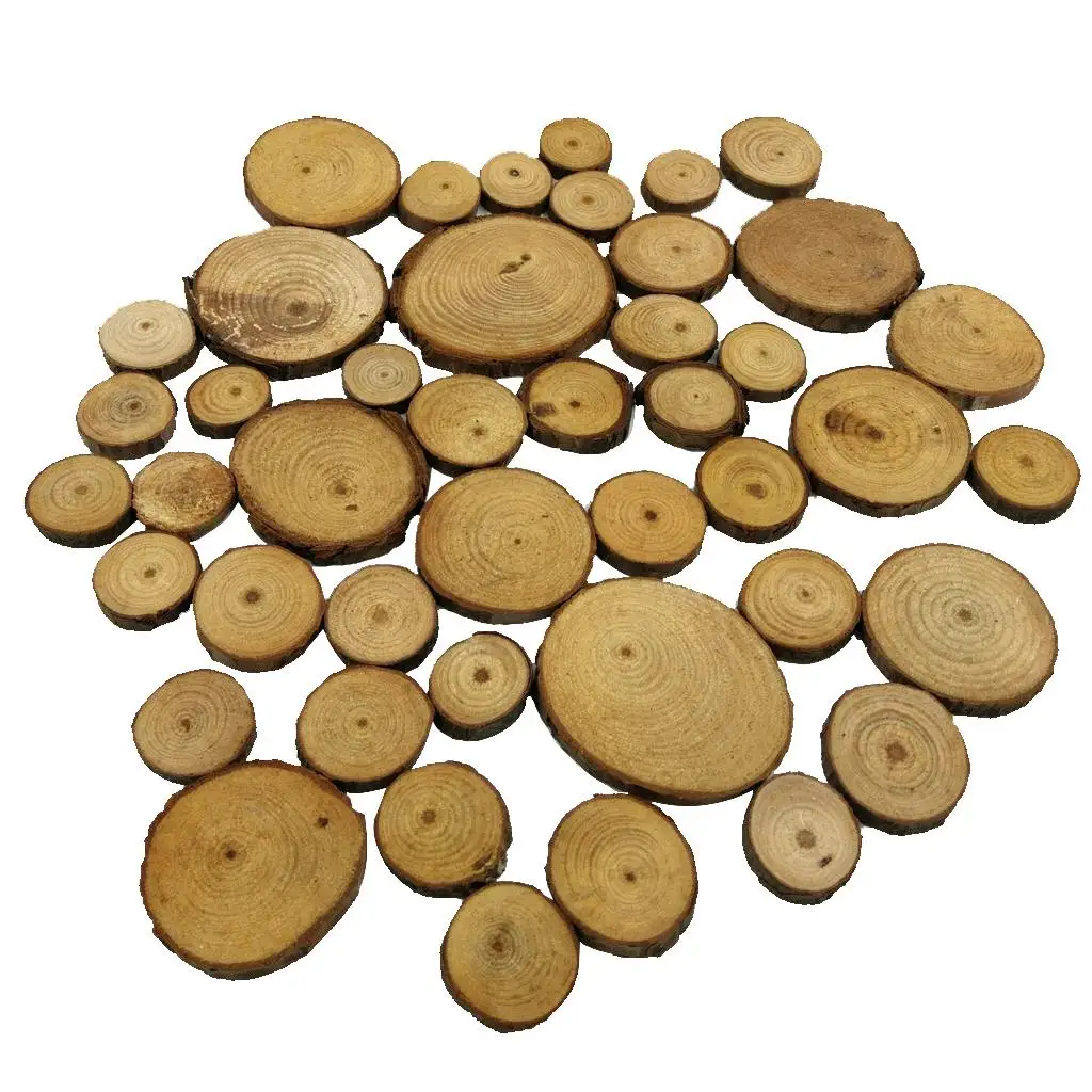 Rodajas de madera redondas para manualidades rústicas personalizables - imagen 2