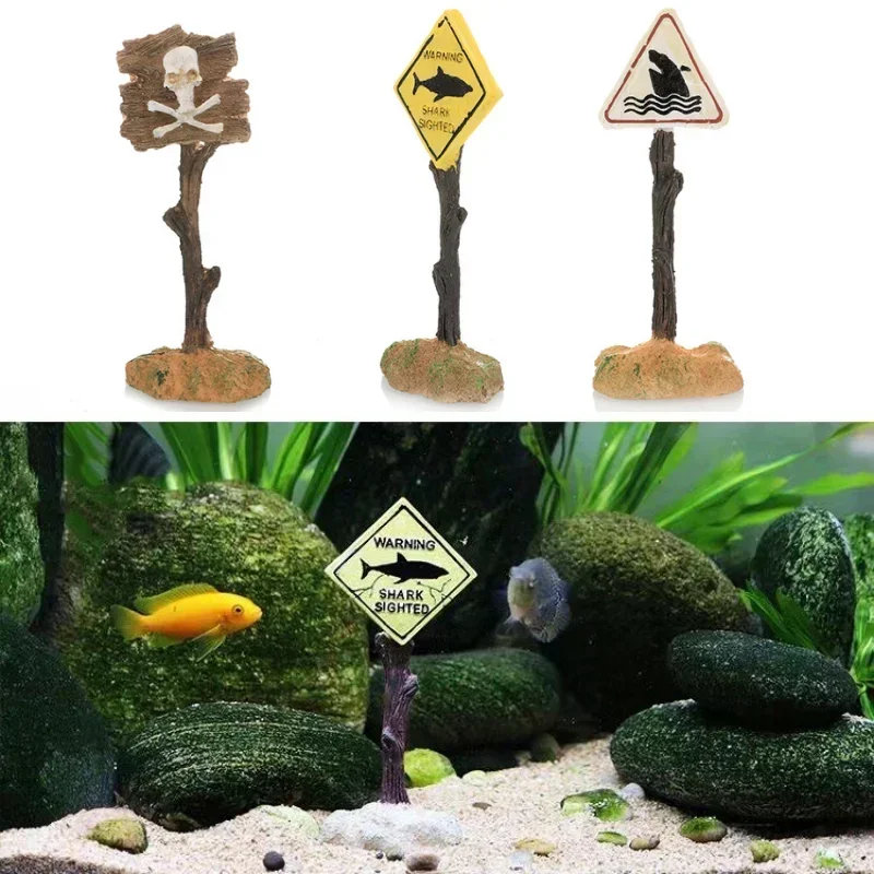 Señal de advertencia de tiburón de resina para acuario infantil - imagen 5