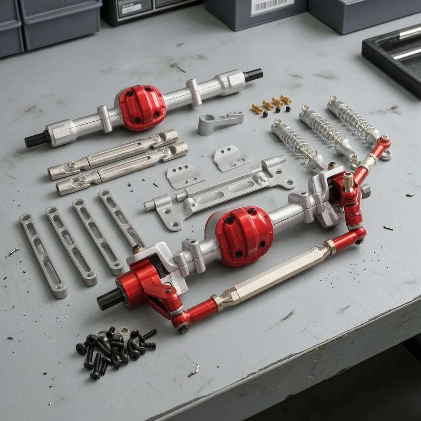 Eje CNC anodizado para dirección de coche RC