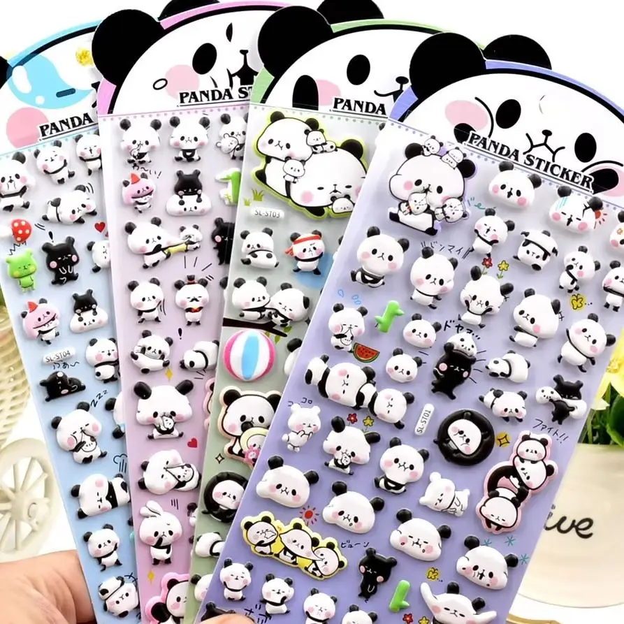 Pegatinas 3D de panda infantiles para manualidades y papelería - imagen 5