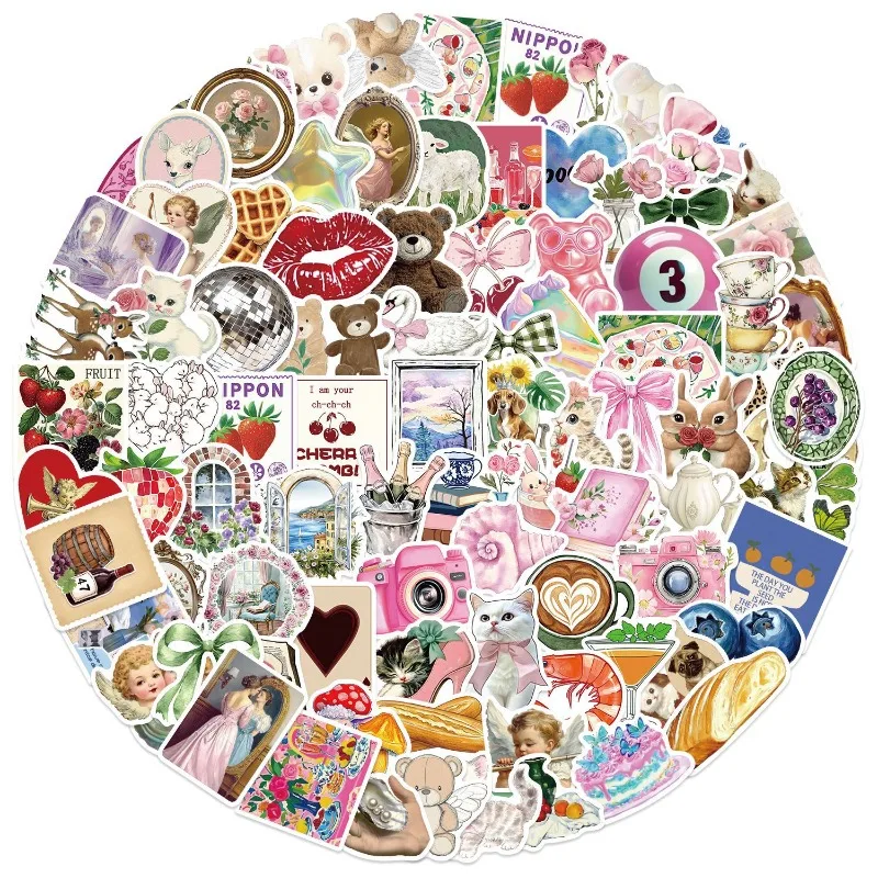 Pegatinas impermeables rosas para álbum de recortes DIY coqueta