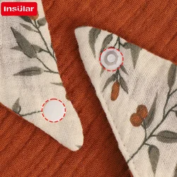 Babero de muselina de algodón para bebé con cierre a presión