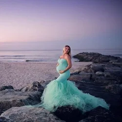 Vestido de embarazo encaje manga corta para sesión fotográfica