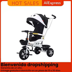 Cochecito triciclo reclinable multifunción para bebé, seguro