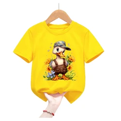 Camiseta amarilla manga corta estampado verano niños