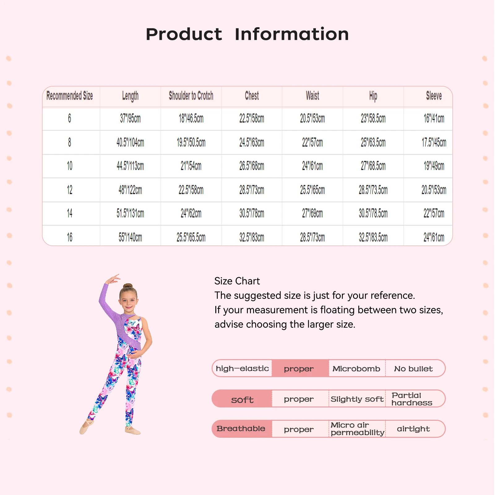 Maillot de gimnasia y ballet para niñas con pedrería brillante
