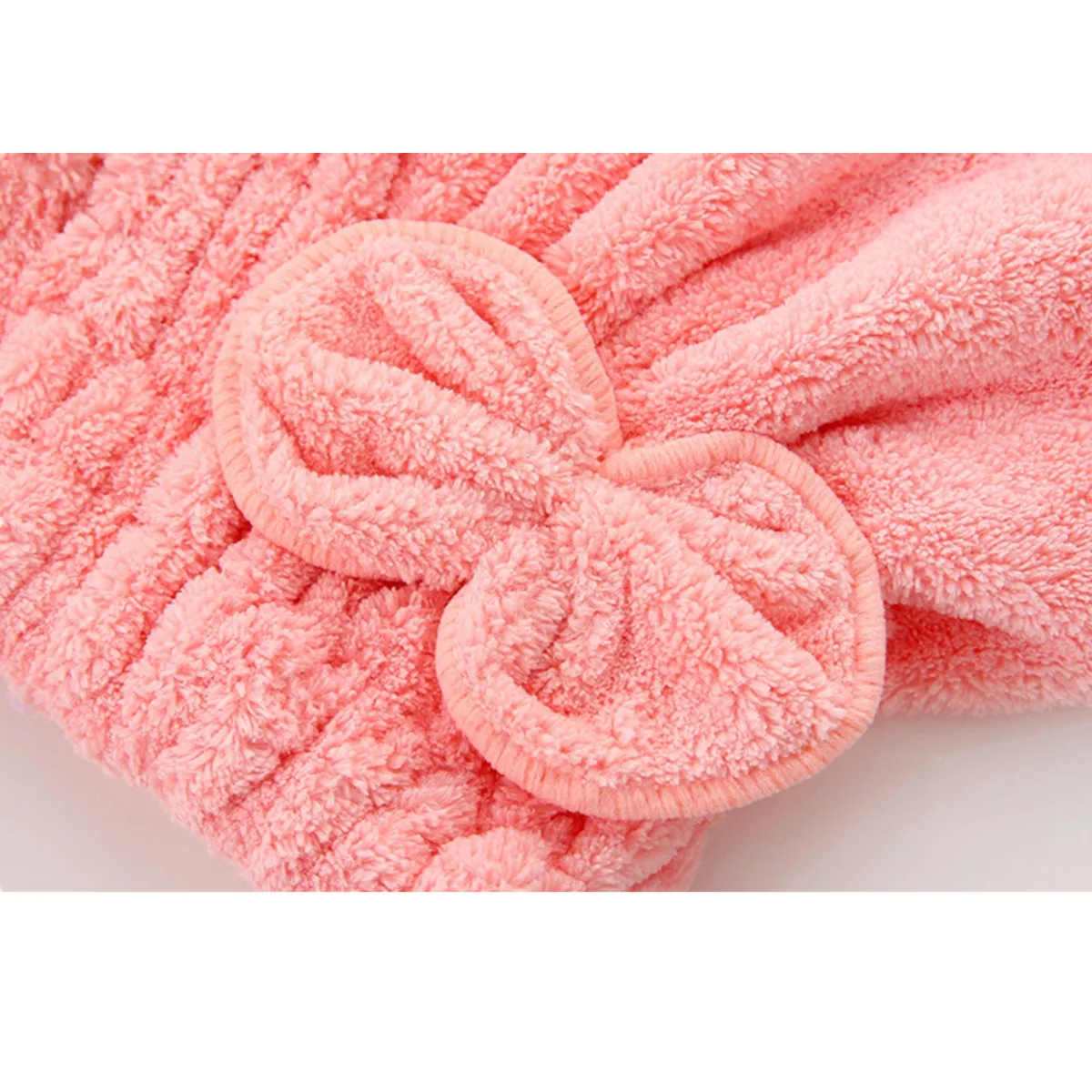 Turbante de ducha de microfibra con nudo lazo para secar cabello rizado - imagen 4