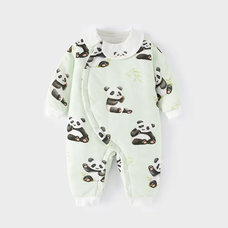Mono bebé algodón cuellito muñeca con dibujos animados estilo chino - imagen 3