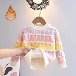 Suéter acolchado de invierno para niñas – Jersey cálido punto arcoíris