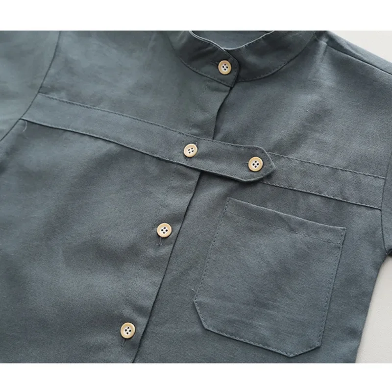 Conjunto de verano para bebé y niño: camisa lisa y pantalón corto - imagen 2