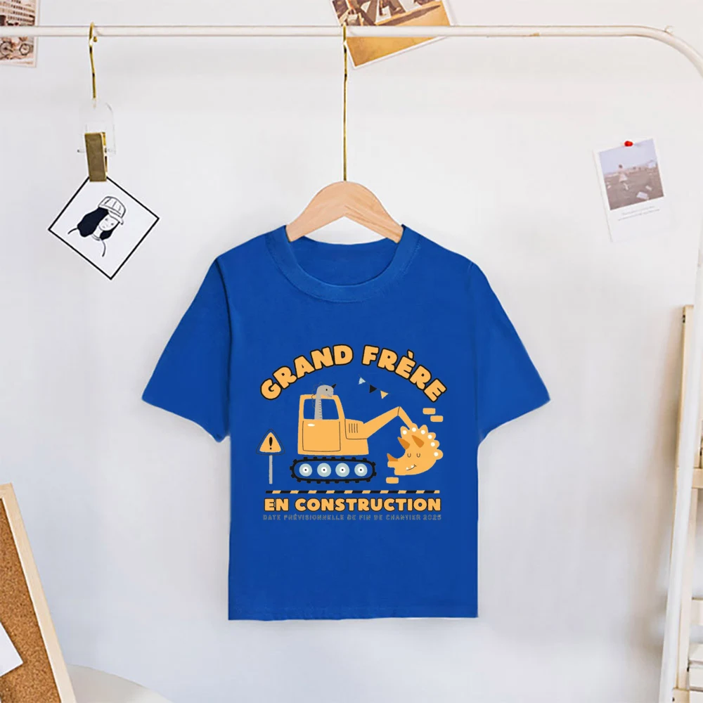 Camiseta de niño Big Brother en construcción impresa para verano - imagen 2