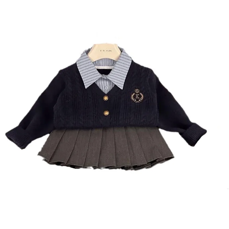 Conjunto de vestido con peto y jersey para niña MILANCEL Dolce
