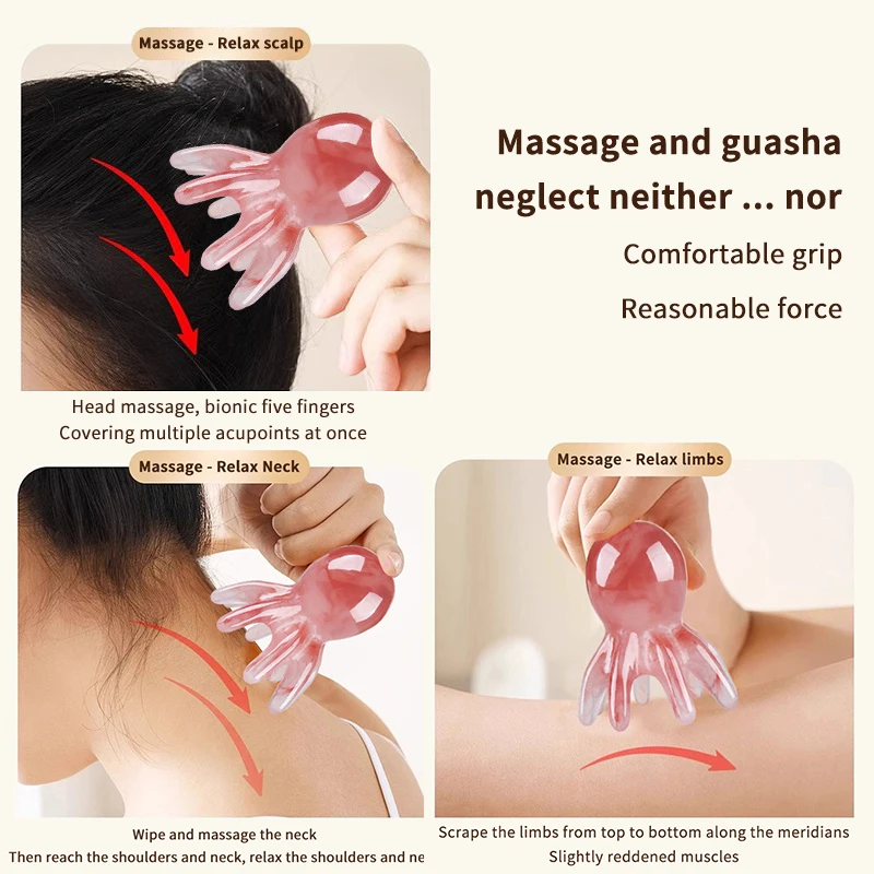 Peine de masaje para cuero cabelludo con pulpo - imagen 5