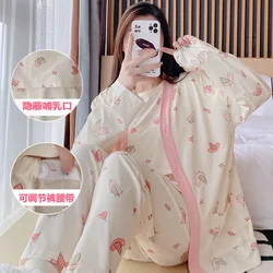 Pijama de algodón para madres lactantes – Cómodo posparto