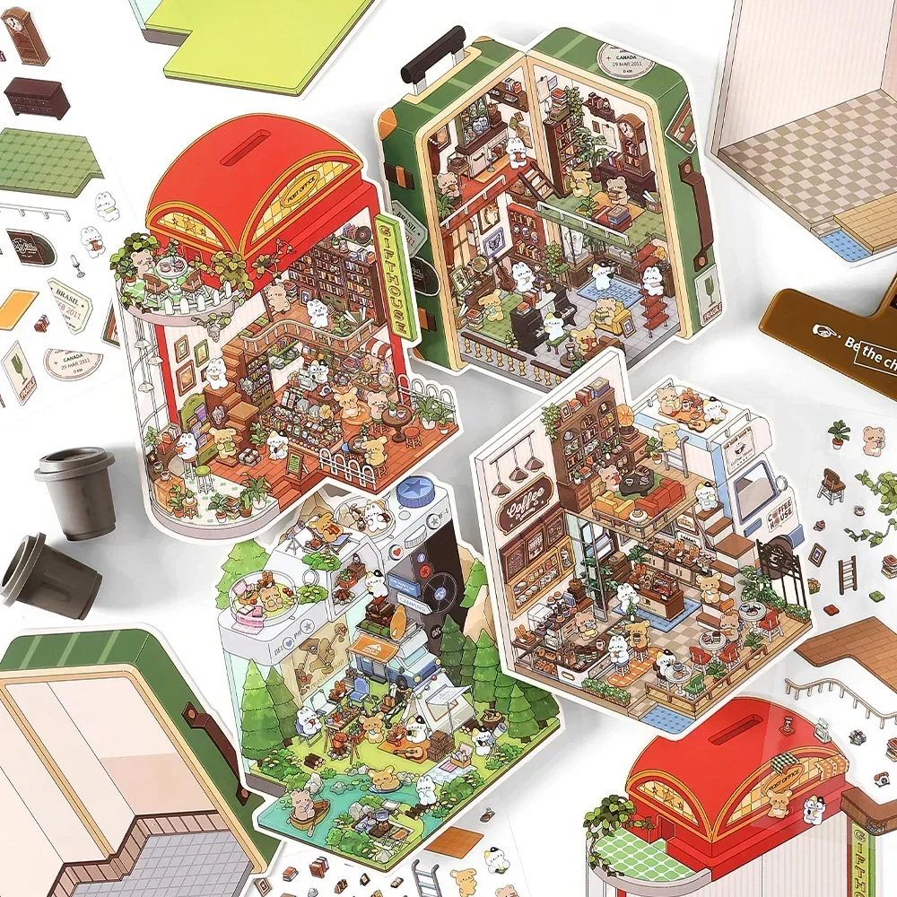 Pegatinas Infeelme PET 3D de paisajes para niños – manualidades