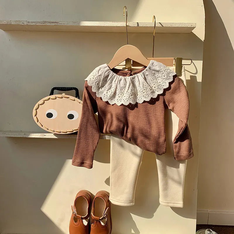 Camiseta de punto con volantes para niña – Otoño Invierno - imagen 2