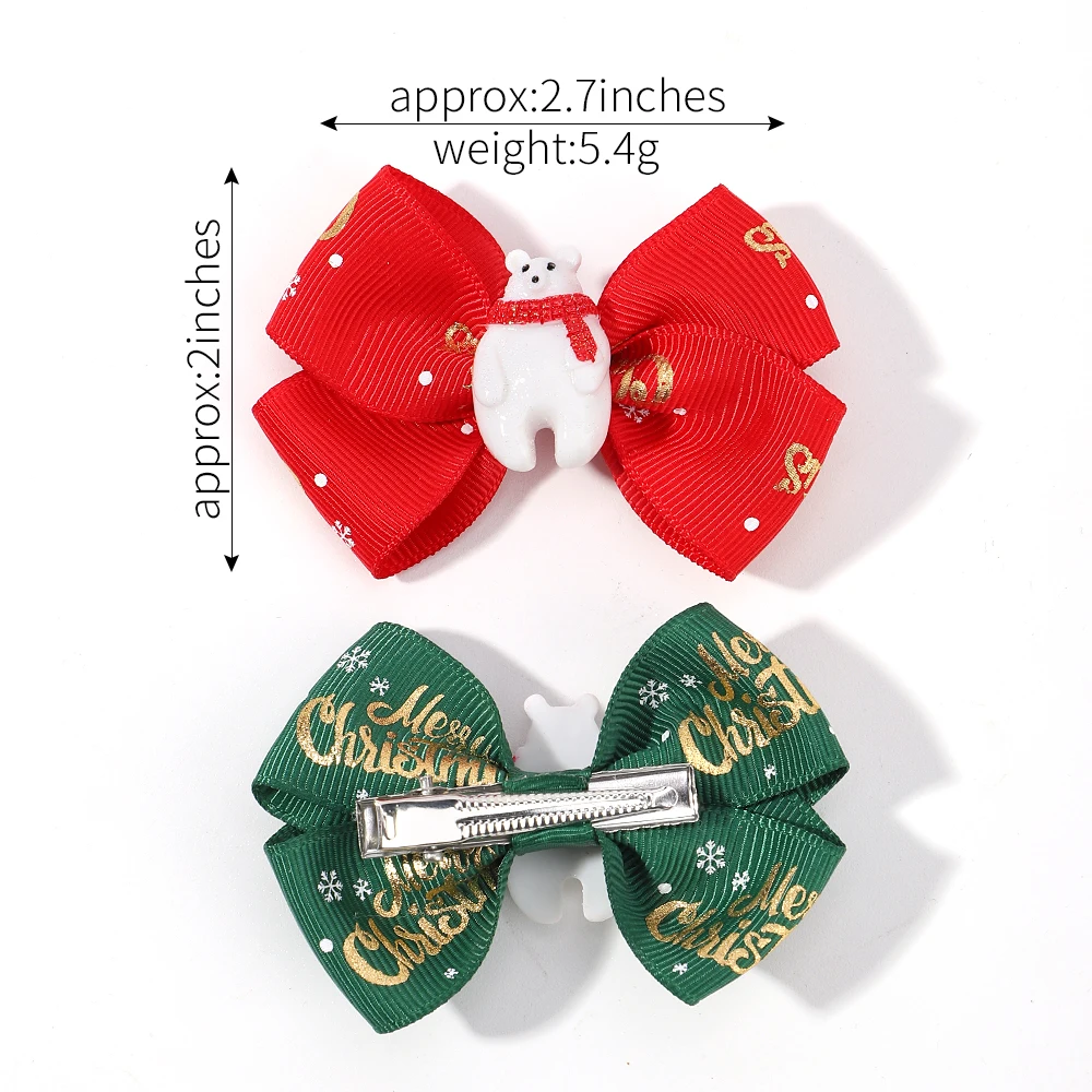 Horquillas navideñas Papá Noel para niña – Fiesta infantil - imagen 4