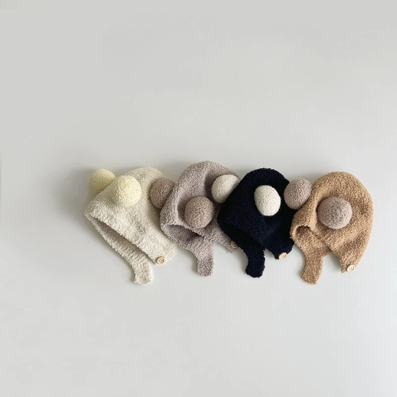 Gorro de invierno para bebé tipo peluche, orejas cálidas - imagen 3