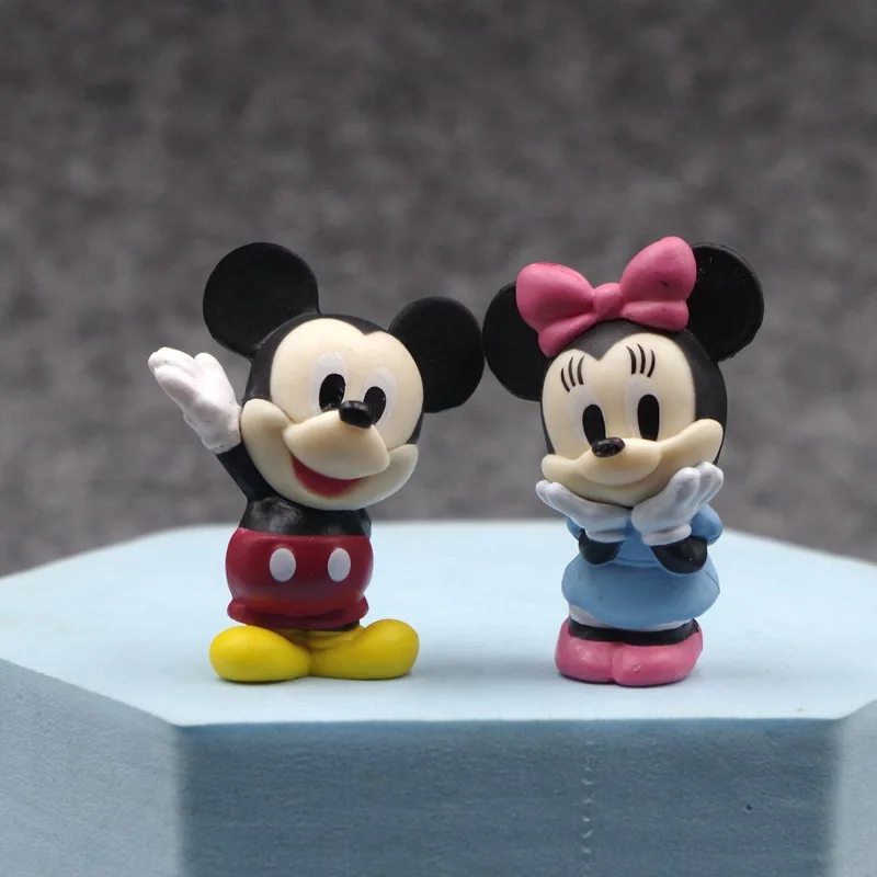 Figuras de acción Disney Mickey y Minnie, adornos de PVC para pasteles - imagen 3