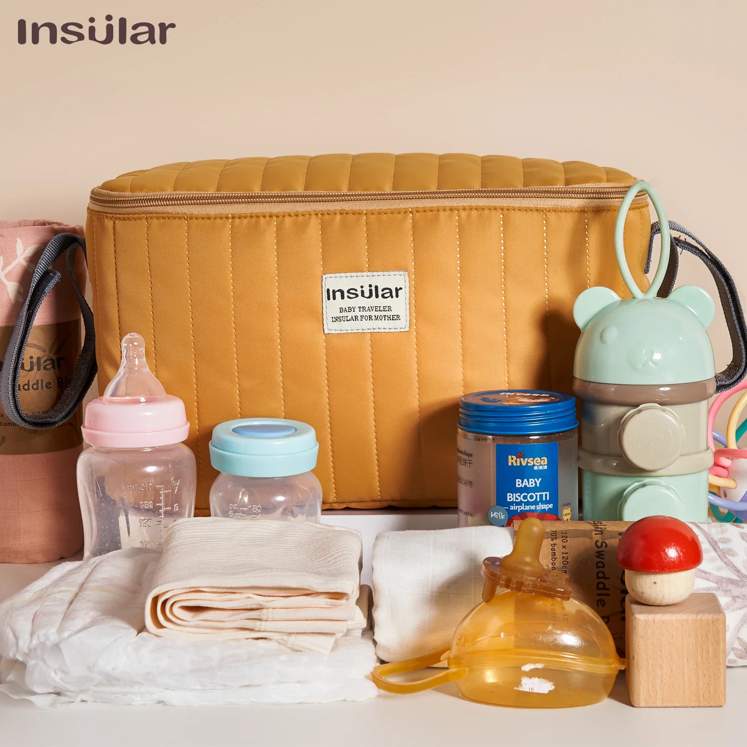Bolsa de pañales impermeable para cochecito, gran capacidad - imagen 4