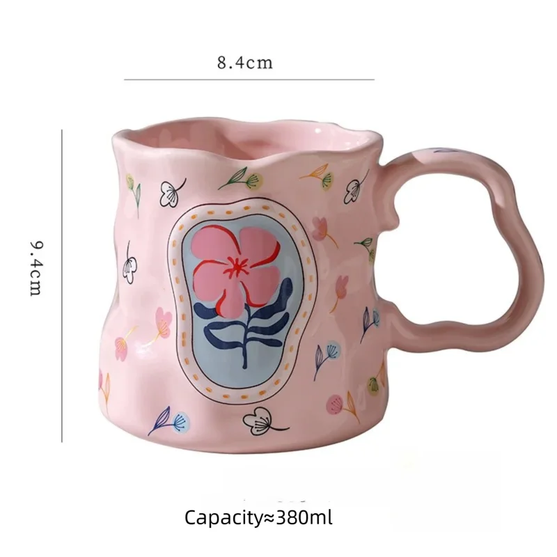 Taza infantil de cerámica flor hecha a mano, regalo único - imagen 3