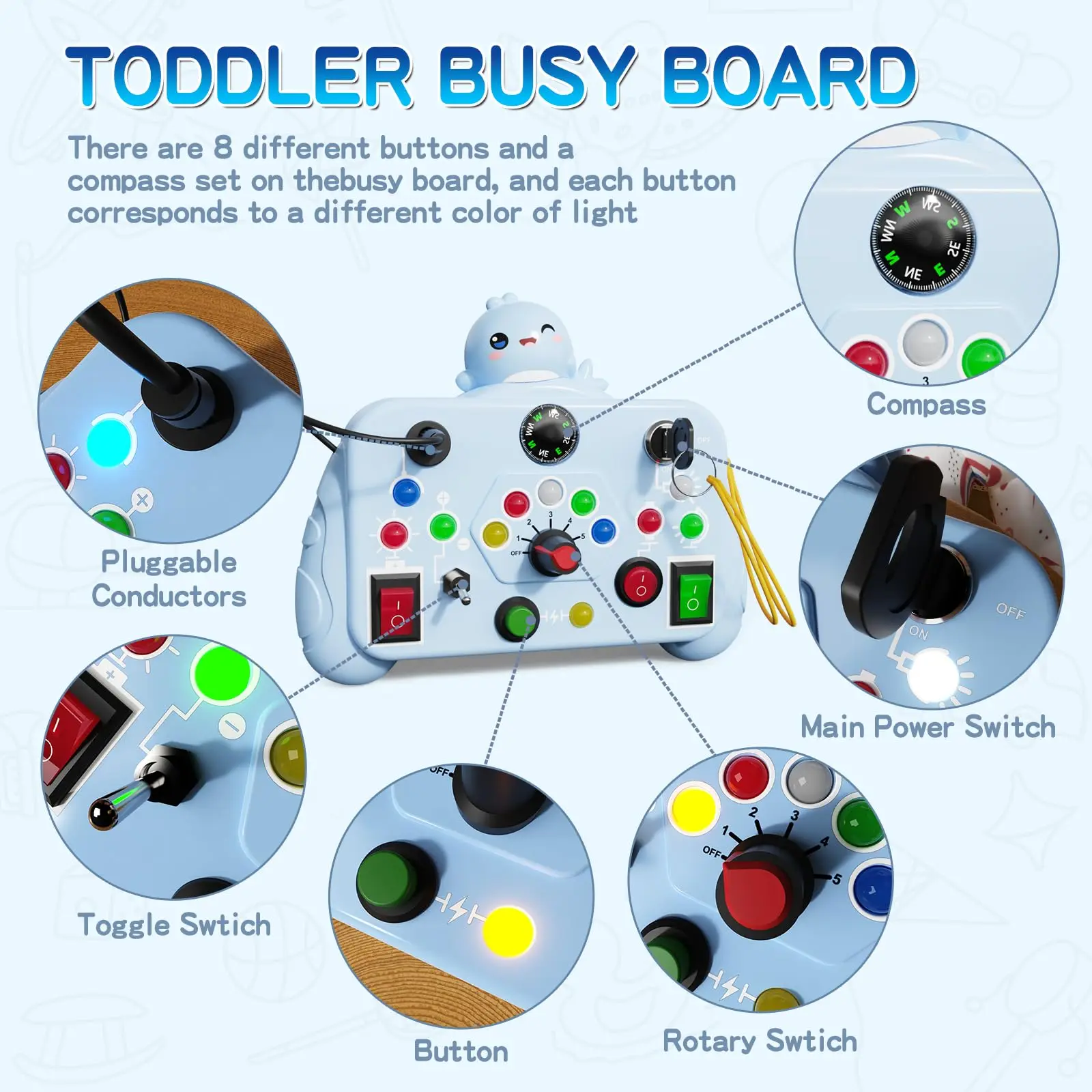 Interruptor de luz LED Montessori sensorial para niños pequeños - imagen 3