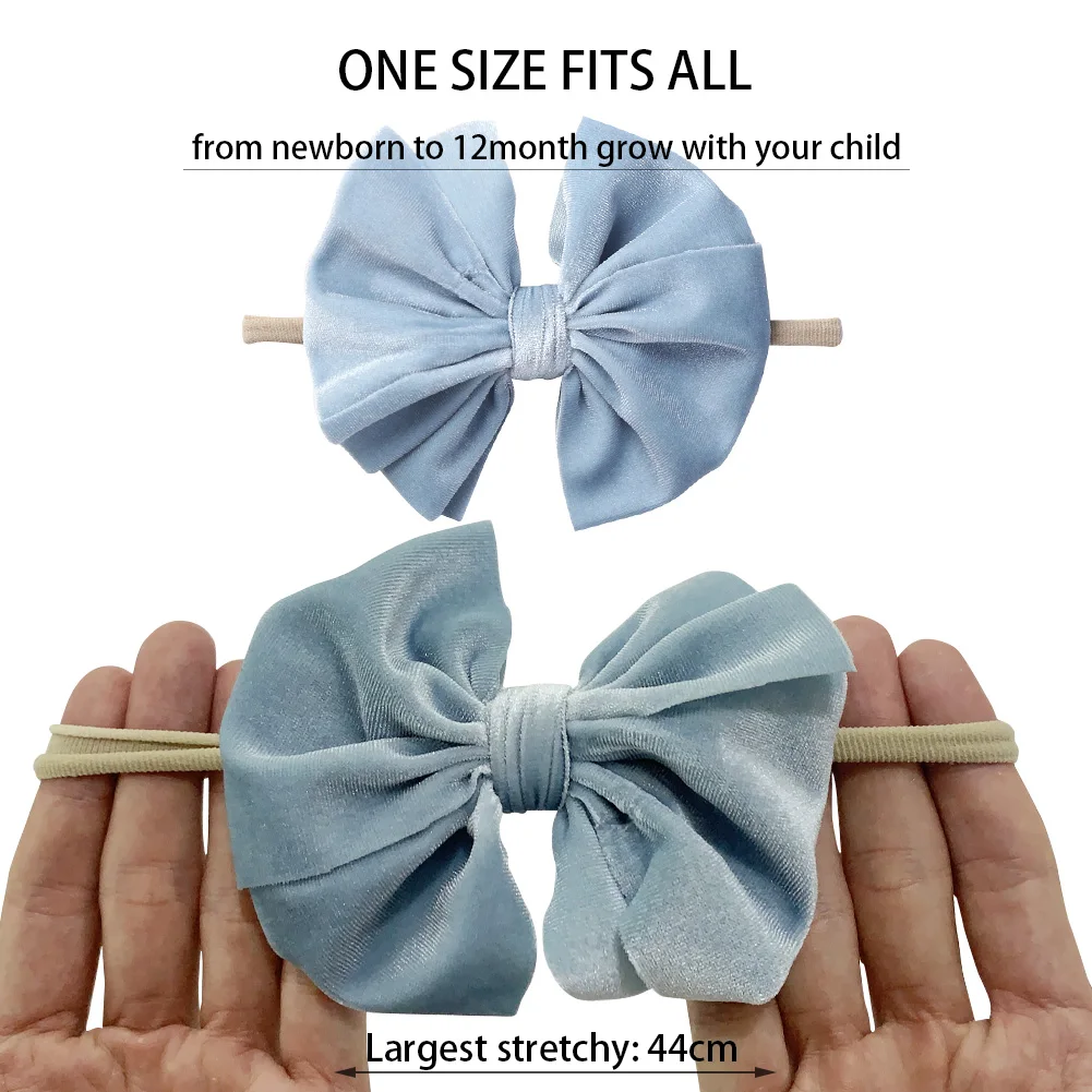 Diademas de terciopelo para bebe - Lazo y nudo, accesorios infantiles - imagen 2