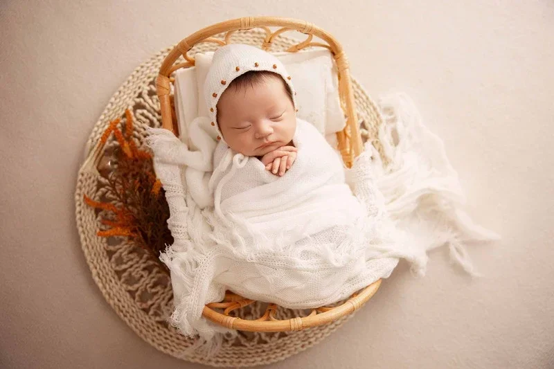 Silla de bebé de bambú para fotos newborn