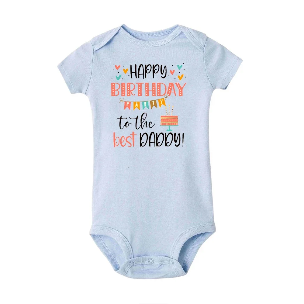 Body de bebe manga corta Feliz cumpleanos - Mejor papa Verano suave - imagen 4