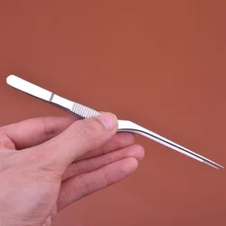 Pinzas para cera de oídos y nariz con puntas curvas en ángulo