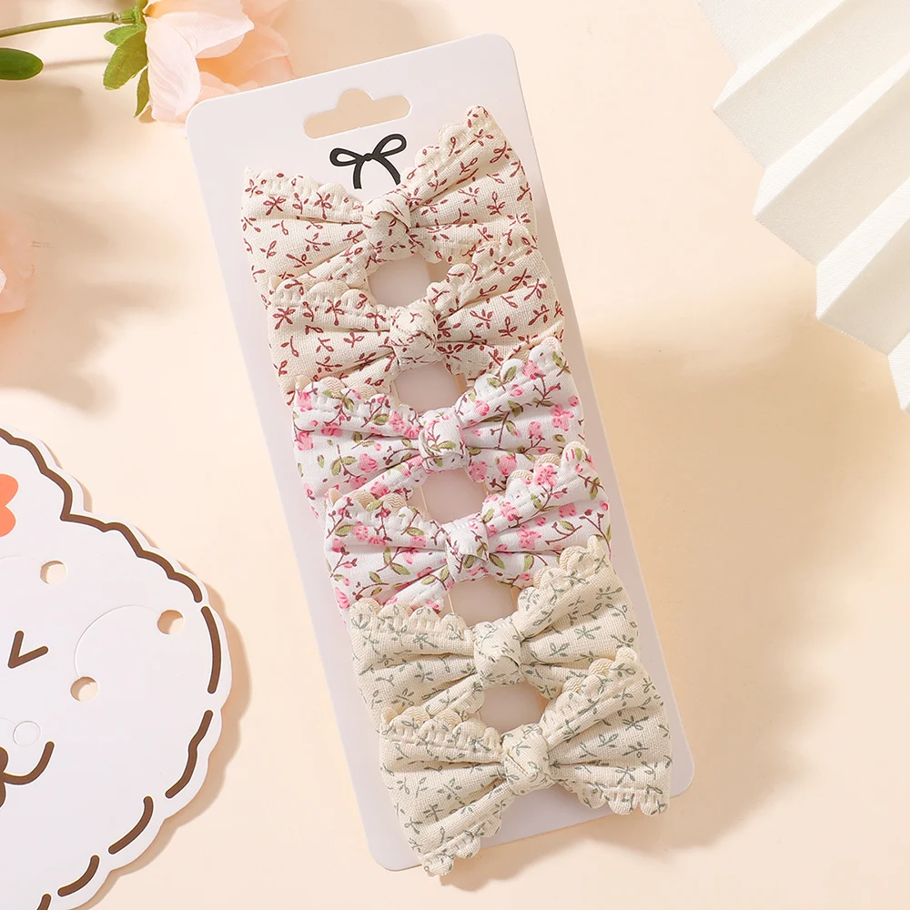 Lazos de flores para pelo de niña – Algodón natural - imagen 4
