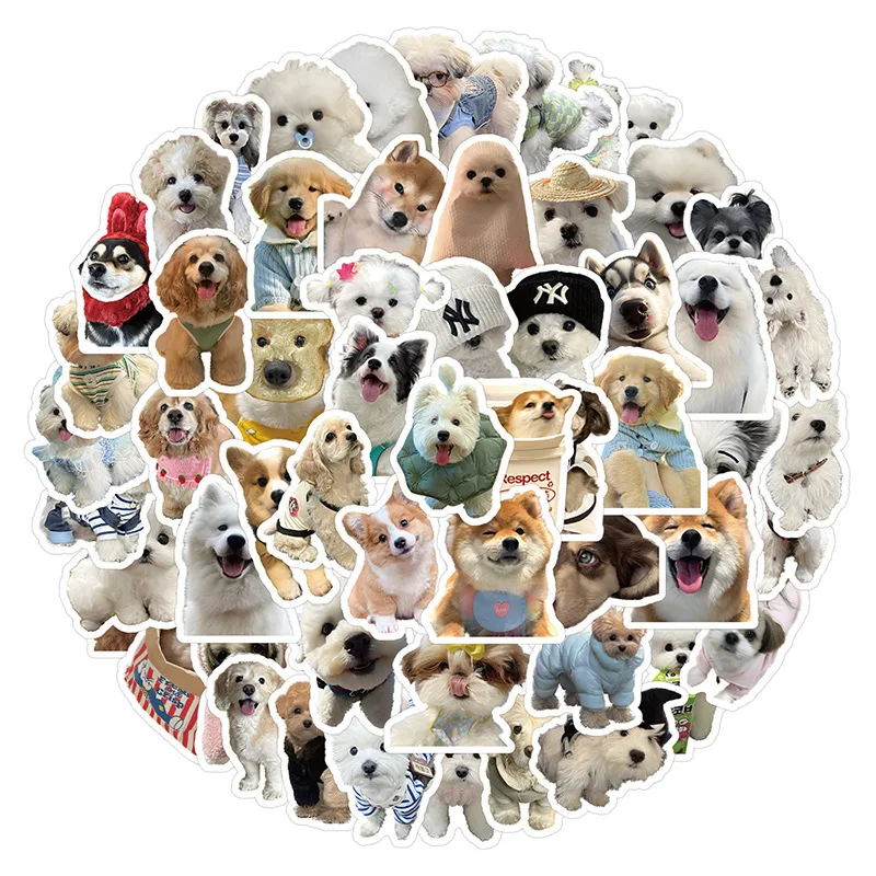 Pack de 103 pegatinas de cachorros con diseños coloridos