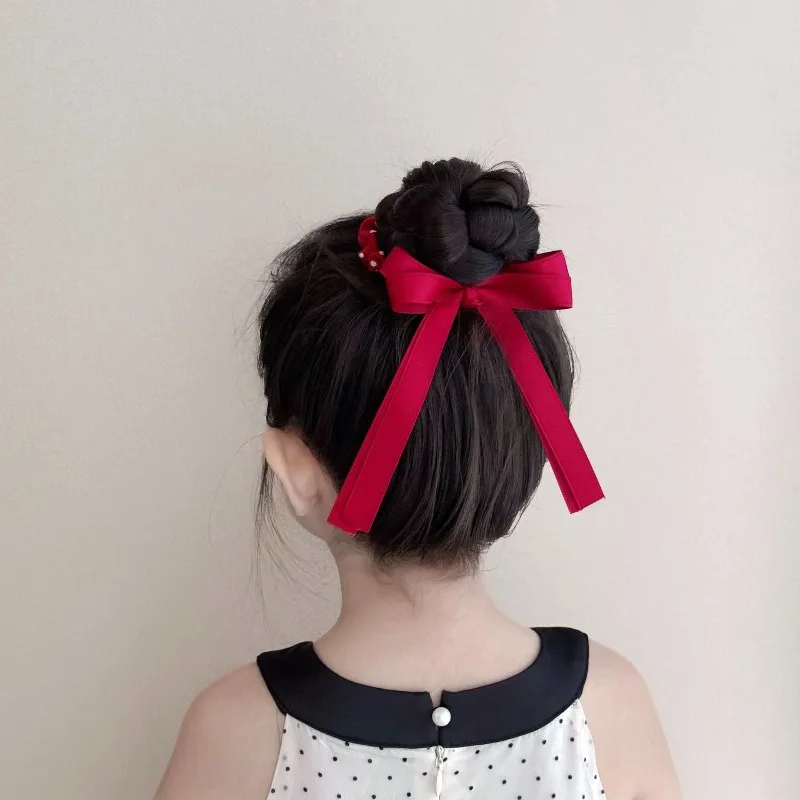 Lazos lunares cinta satén para cabello de niñas niños