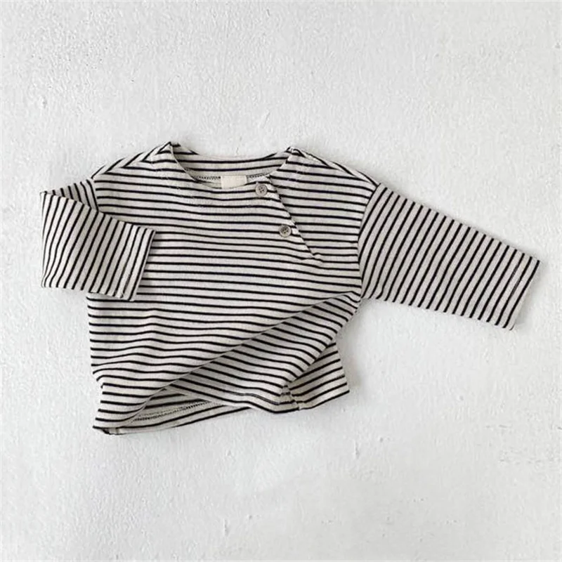 Camiseta de manga larga a rayas para niños - Algodón suave