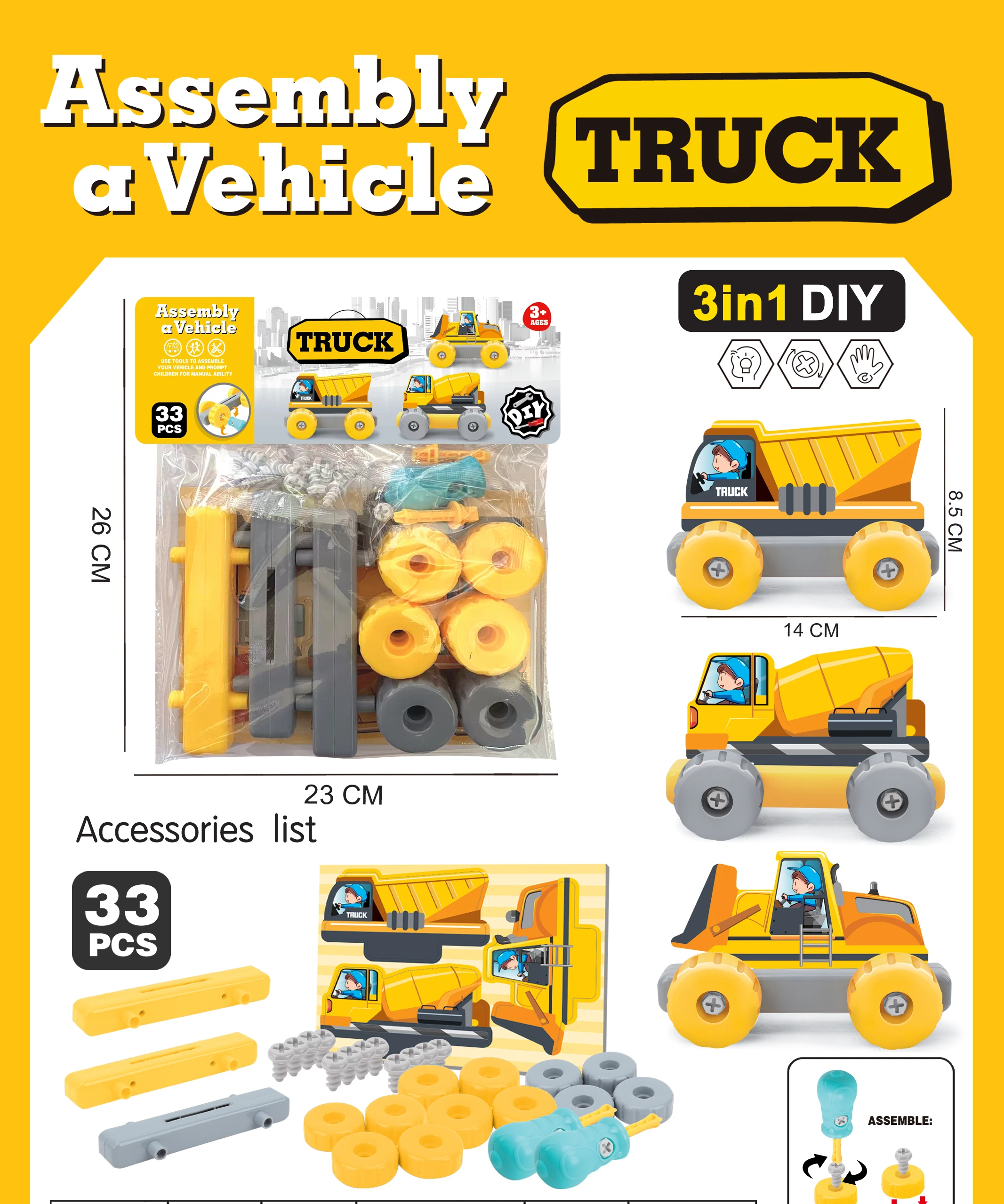 Coche de juguete desmontable para niños - Kit de montaje DIY - imagen 4