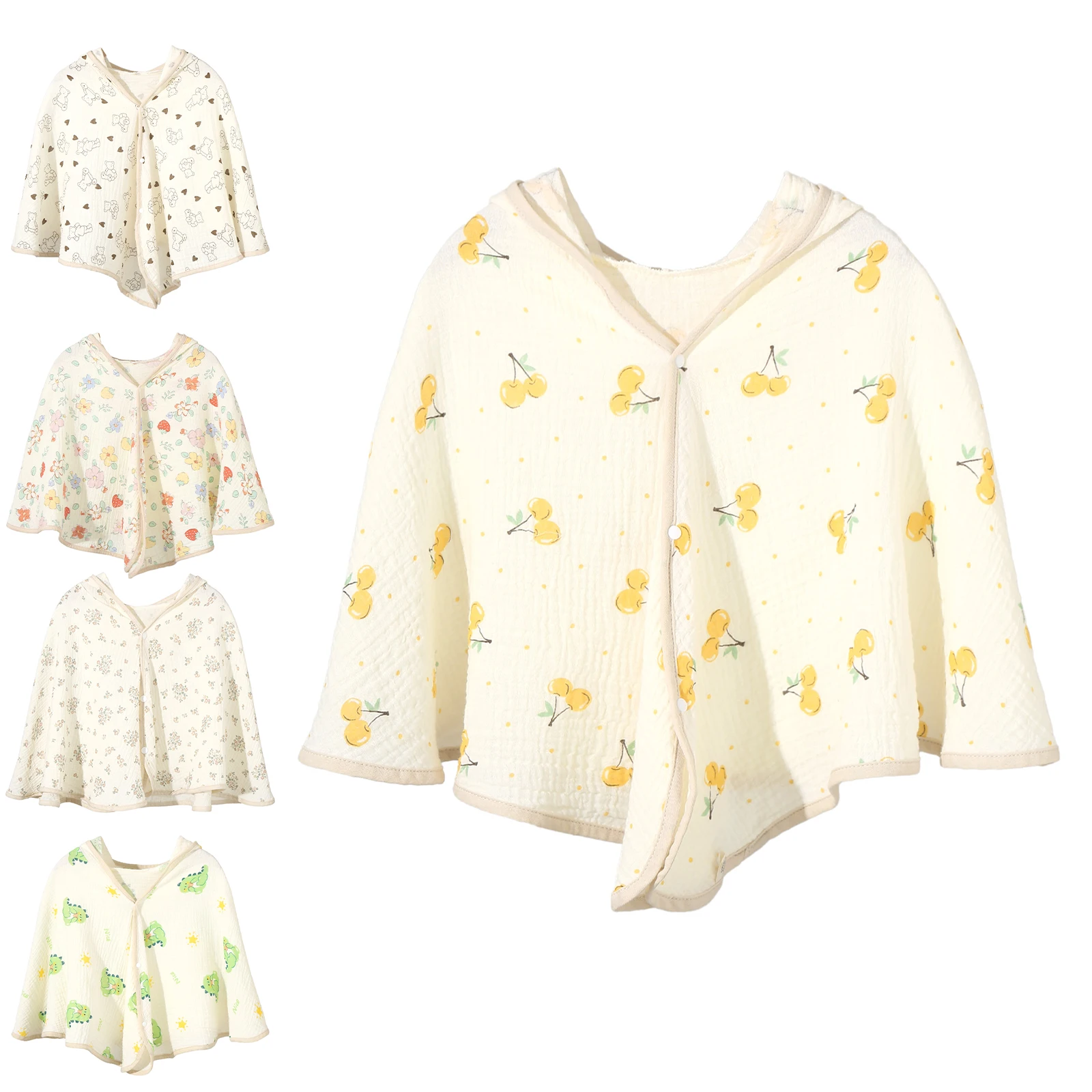 Albornoz/capa infantil con capucha de algodón