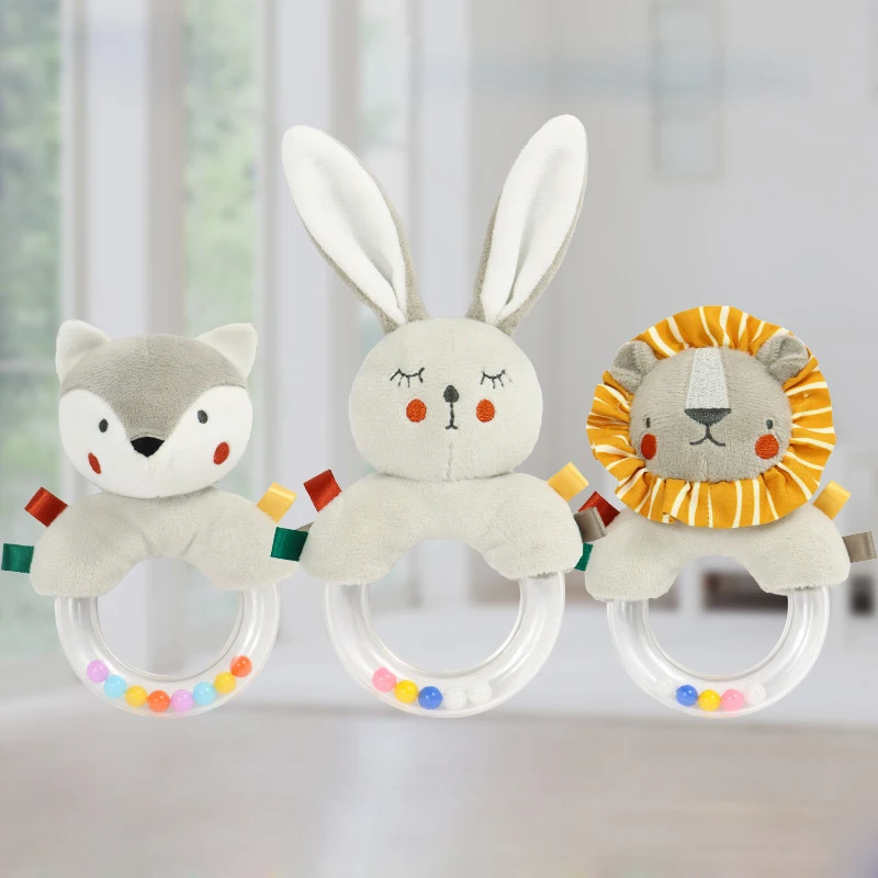Sonajero de felpa con campana y animal de dibujos para bebé - imagen 3