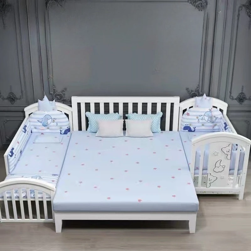 Cuna mecedora de madera maciza para recién nacido – Altura regulable - imagen 3