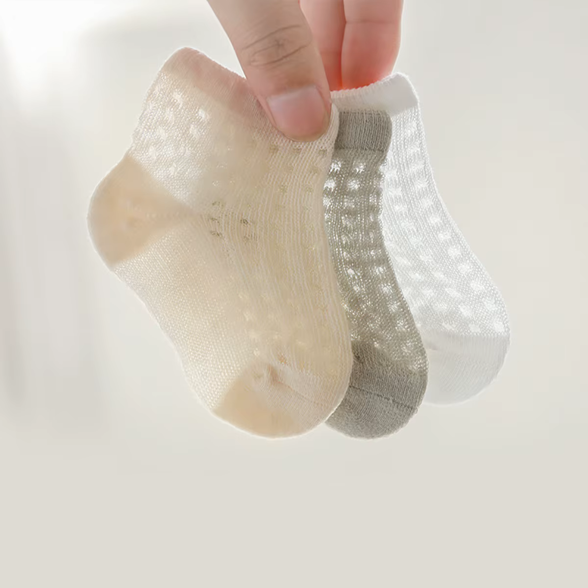 Calcetines malla algodón bebé – Elásticos suaves para recién nacidos