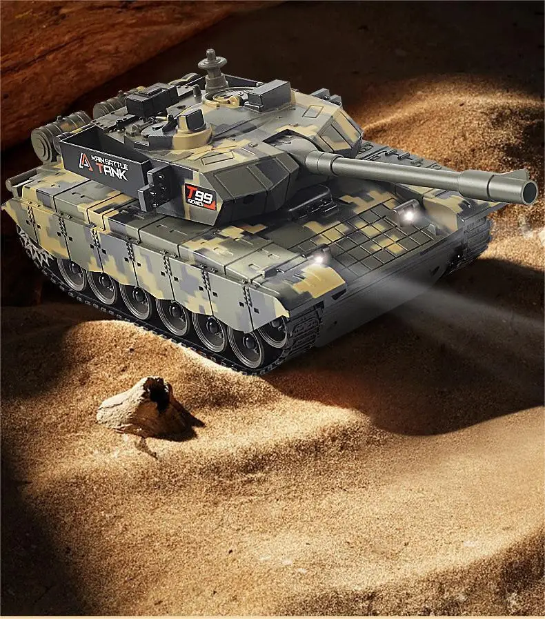 RC 99 T90 tanque radiocontrol de batalla con orugas y disparo - imagen 2