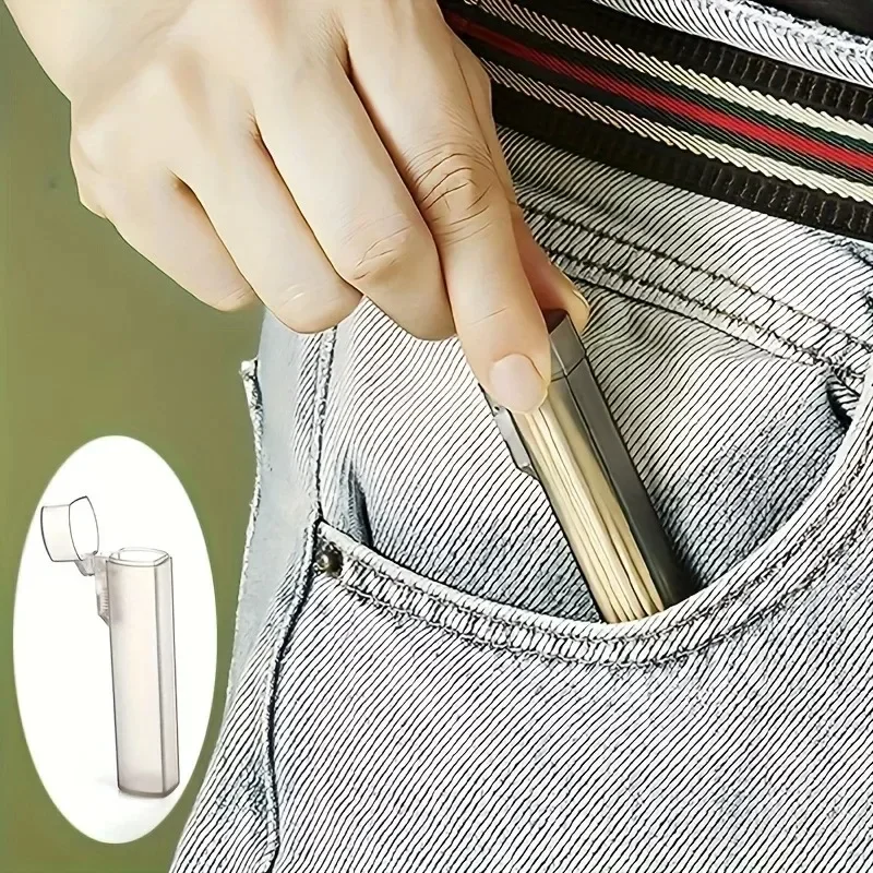 Estuche portátil vvocci para palillos de dientes transparente - imagen 2
